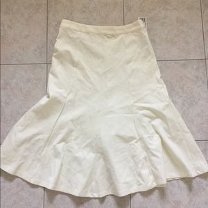 NWT Cream Flared Trumpet Skirt